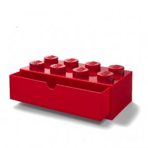 LEGO stolní box 8 se zásuvkou červená