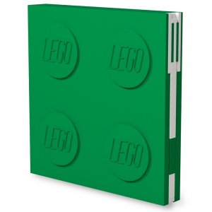 LEGO Notebook with gel pen as a clip - green