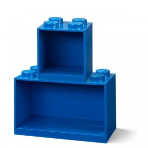 LEGO Brick závěsné police, set 2 ks - modrá