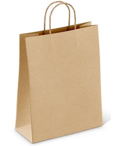 Dárková papírová taška HNĚDÁ 32x42x14 cm
