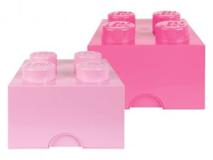 LEGO Úložný box 2 x 4 knoflíky, 2 kusy, tmavá růžová, světle růžová