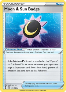 Pokémon card Moon & Sun Badge 151/203