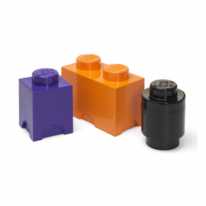 LEGO storage boxes Multi-Pack 3 pcs - purple, black, orange