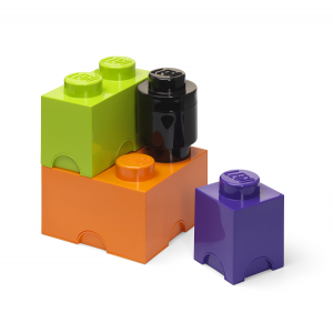 LEGO storage boxes Multi-Pack 4 pcs - purple, black, orange, green
