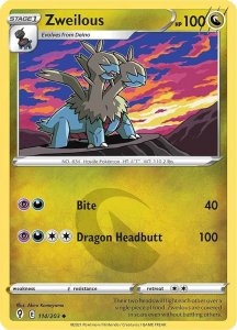 Pokémon card Zweilous 114/203 - Evolving Skies