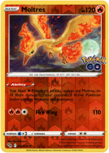 Pokémon karta Moltres 012/078 Reverse Holo - Pokémon Go