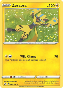 Pokémon card Zeraora 052/159 - Crown Zenith