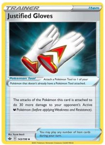 Pokémon card Justified Gloves 143/198