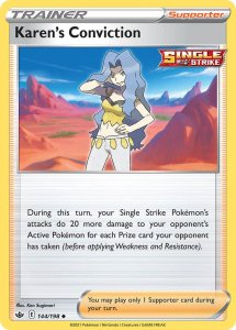 Pokémon card Karen's Conviction 144/198