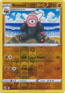 Pokémon card Bewear 151/264 Reverse Holo - Fusion Strike