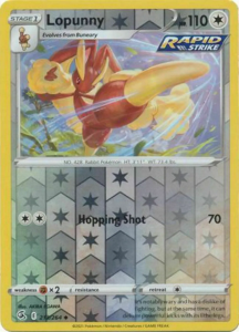 Pokémon card Lopunny 213/264  Reverse Holo - Fusion Strike