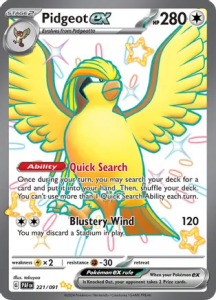 Pokémon card Pidgeot ex 221/091 - Paldean Fates