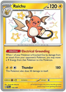 Pokémon card Raichu 132/091 - Paldean Fates