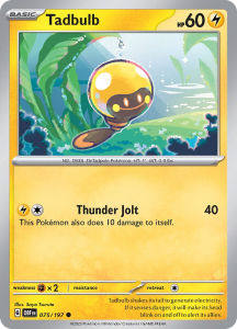 Pokémon card Tadbulb 075/197