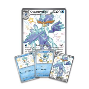 Pokémon set promo karet Quaxwell, Quaxly, Quaquaval ex a Jumbo Quaquaval ex