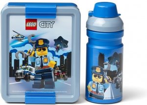 LEGO City snack set (bottle and box) - blue