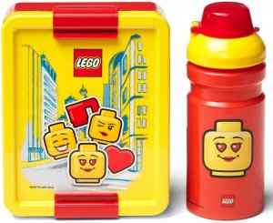LEGO ICONIC Girl svačinový set láhev a box žlutá červená